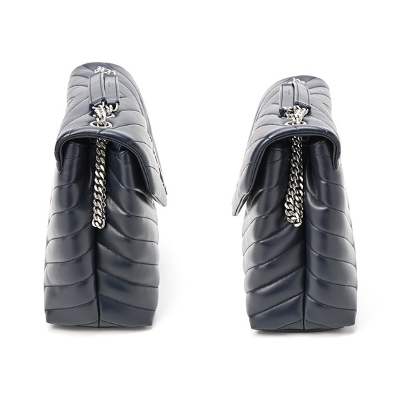 Saint Laurent Lulu Medium Chain Shoulder Bag Quilted Blue - Picture 5 of 10